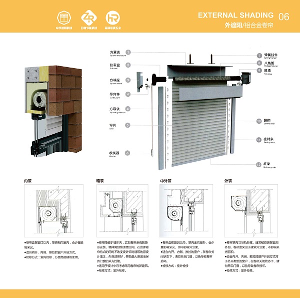 外遮陽卷簾遮陽一體化
